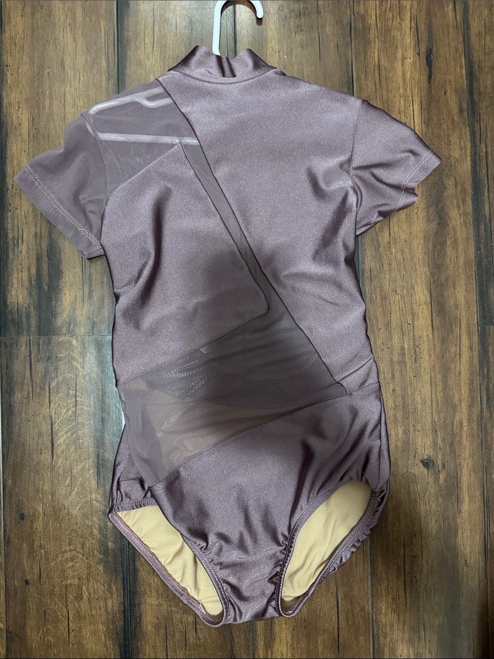 Patrick J Short-Sleeve One-Piece Leotard in Mauve